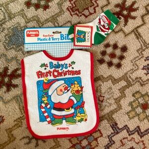 New Baby’s First Christmas Bib and socks